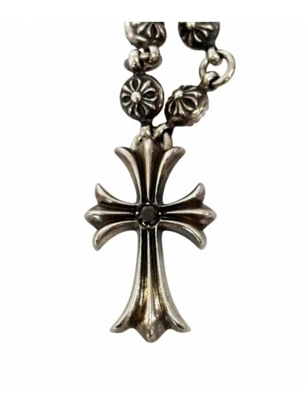 Chrome Hearts 1 Crsbl Chn Sml CH Crs Cross Ball Chain Small CH Necklace Black